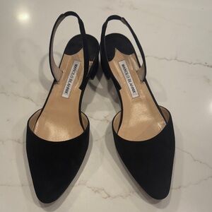 Manolo Blahnik Black Slingback Heels
